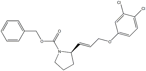 benzyl (2R)-2-[(E)-3-(3,4-dichlorophenoxy)-1-propenyl]tetrahydro-1H-pyrrole-1-carboxylate 구조식 이미지