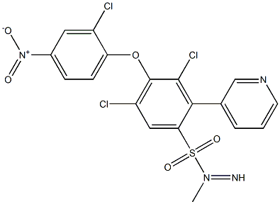 N1-imino(3-pyridyl)methyl-3,5-dichloro-4-(2-chloro-4-nitrophenoxy)benzene-1-sulfonamide Structure