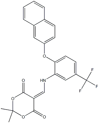 2,2-dimethyl-5-{[2-(2-naphthyloxy)-5-(trifluoromethyl)anilino]methylene}-1,3-dioxane-4,6-dione Structure