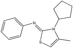 N-[(2Z)-3-cyclopentyl-4-methyl-1,3-thiazol-2(3H)-ylidene]-N-phenylamine 구조식 이미지