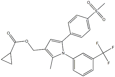 {2-methyl-5-[4-(methylsulfonyl)phenyl]-1-[3-(trifluoromethyl)phenyl]-1H-pyrrol-3-yl}methyl cyclopropanecarboxylate 구조식 이미지