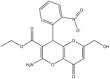 ethyl 2-amino-6-(hydroxymethyl)-4-(2-nitrophenyl)-8-oxo-4,8-dihydropyrano[3,2-b]pyran-3-carboxylate 구조식 이미지