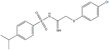 N1-{2-[(4-chlorophenyl)thio]ethanimidoyl}-4-isopropylbenzene-1-sulfonamide 구조식 이미지