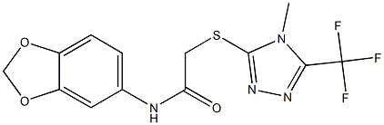 N1-(1,3-benzodioxol-5-yl)-2-{[4-methyl-5-(trifluoromethyl)-4H-1,2,4-triazol-3-yl]thio}acetamide 구조식 이미지