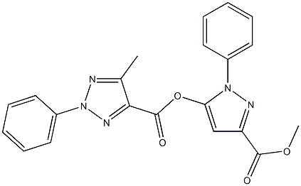 3-(methoxycarbonyl)-1-phenyl-1H-pyrazol-5-yl 5-methyl-2-phenyl-2H-1,2,3-triazole-4-carboxylate Structure