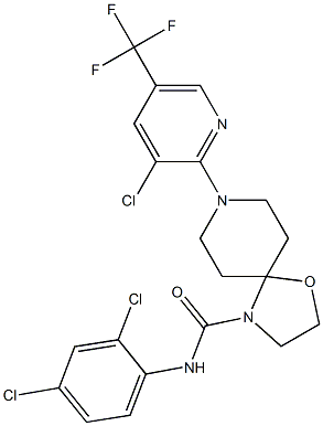 8-[3-chloro-5-(trifluoromethyl)-2-pyridinyl]-N-(2,4-dichlorophenyl)-1-oxa-4,8-diazaspiro[4.5]decane-4-carboxamide Structure