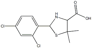 2-(2,4-dichlorophenyl)-5,5-dimethyl-1,3-thiazolane-4-carboxylic acid 구조식 이미지