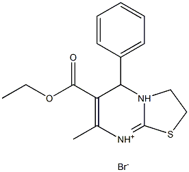 6-(ethoxycarbonyl)-7-methyl-5-phenyl-2,3-dihydro-4lambda~5~-[1,3]thiazolo[3,2-a]pyrimidin-8-ium bromide 구조식 이미지