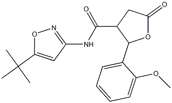 N3-[5-(tert-butyl)isoxazol-3-yl]-2-(2-methoxyphenyl)-5-oxotetrahydrofuran-3-carboxamide 구조식 이미지