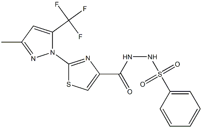 N'-({2-[3-methyl-5-(trifluoromethyl)-1H-pyrazol-1-yl]-1,3-thiazol-4-yl}carbonyl)benzenesulfonohydrazide Structure