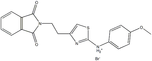 4-[2-(1,3-dioxo-1,3-dihydro-2H-isoindol-2-yl)ethyl]-N-(4-methoxyphenyl)-1,3-thiazol-2-aminium bromide 구조식 이미지