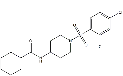 N-{1-[(2,4-dichloro-5-methylphenyl)sulfonyl]piperidin-4-yl}cyclohexanecarboxamide 구조식 이미지