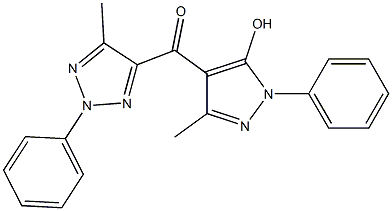 (5-hydroxy-3-methyl-1-phenyl-1H-pyrazol-4-yl)(5-methyl-2-phenyl-2H-1,2,3-triazol-4-yl)methanone Structure