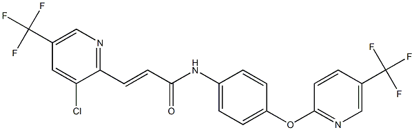 3-[3-chloro-5-(trifluoromethyl)-2-pyridinyl]-N-(4-{[5-(trifluoromethyl)-2-pyridinyl]oxy}phenyl)acrylamide 구조식 이미지
