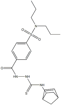 N1-bicyclo[2.2.1]hept-5-en-2-yl-2-{4-[(dipropylamino)sulfonyl]benzoyl}hydrazine-1-carbothioamide 구조식 이미지