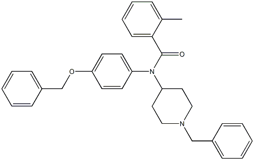 N-[4-(benzyloxy)phenyl]-N-(1-benzyl-4-piperidinyl)-2-methylbenzenecarboxamide 구조식 이미지