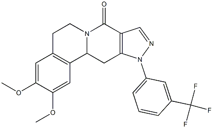 2,3-dimethoxy-11-[3-(trifluoromethyl)phenyl]-5,11,12,12a-tetrahydropyrazolo[3',4':4,5]pyrido[2,1-a]isoquinolin-8(6H)-one Structure