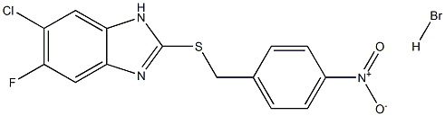 6-chloro-5-fluoro-2-[(4-nitrobenzyl)thio]-1H-benzo[d]imidazole hydrobromide Structure