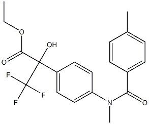 ethyl 3,3,3-trifluoro-2-hydroxy-2-{4-[methyl(4-methylbenzoyl)amino]phenyl}propanoate 구조식 이미지