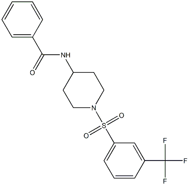 N-(1-{[3-(trifluoromethyl)phenyl]sulfonyl}-4-piperidinyl)benzenecarboxamide 구조식 이미지