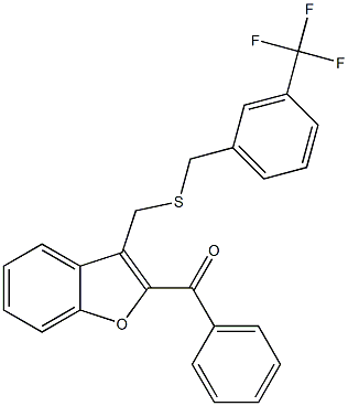 phenyl[3-({[3-(trifluoromethyl)benzyl]sulfanyl}methyl)-1-benzofuran-2-yl]methanone Structure