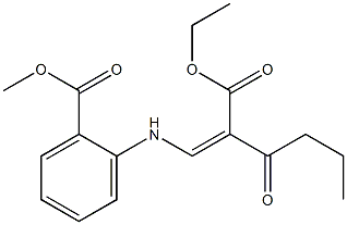methyl 2-{[2-(ethoxycarbonyl)-3-oxohex-1-enyl]amino}benzoate Structure