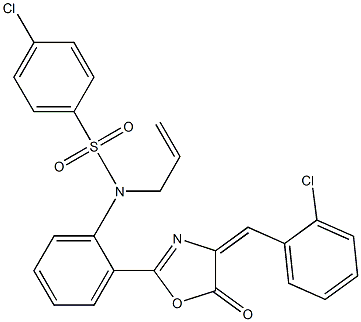 N1-allyl-N1-{2-[4-(2-chlorobenzylidene)-5-oxo-4,5-dihydro-1,3-oxazol-2-yl]phenyl}-4-chlorobenzene-1-sulfonamide 구조식 이미지