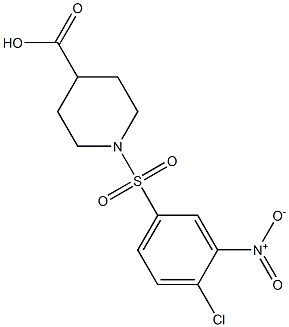 1-[(4-chloro-3-nitrophenyl)sulfonyl]piperidine-4-carboxylic acid 구조식 이미지