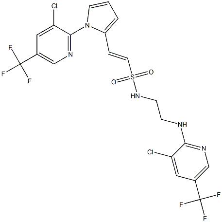 (E)-N-(2-{[3-chloro-5-(trifluoromethyl)-2-pyridinyl]amino}ethyl)-2-{1-[3-chloro-5-(trifluoromethyl)-2-pyridinyl]-1H-pyrrol-2-yl}-1-ethenesulfonamide Structure