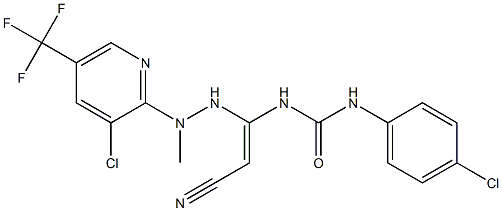 N-(4-chlorophenyl)-N'-(1-{2-[3-chloro-5-(trifluoromethyl)-2-pyridinyl]-2-methylhydrazino}-2-cyanovinyl)urea 구조식 이미지