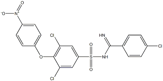 N1-[(4-chlorophenyl)(imino)methyl]-3,5-dichloro-4-(4-nitrophenoxy)benzene-1-sulfonamide Structure