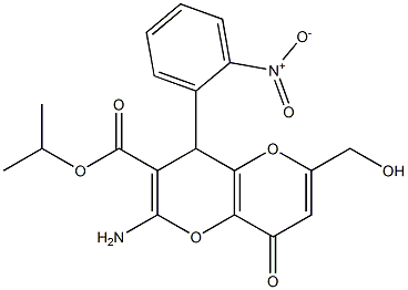 isopropyl 2-amino-6-(hydroxymethyl)-4-(2-nitrophenyl)-8-oxo-4,8-dihydropyrano[3,2-b]pyran-3-carboxylate Structure