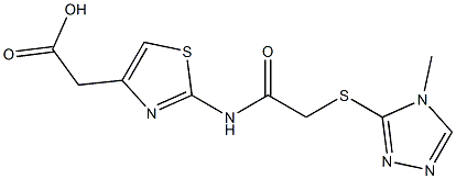 2-[2-({2-[(4-methyl-4H-1,2,4-triazol-3-yl)thio]acetyl}amino)-1,3-thiazol-4-yl]acetic acid Structure