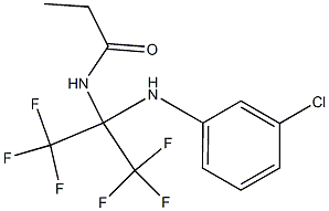 N1-[1-(3-chloroanilino)-2,2,2-trifluoro-1-(trifluoromethyl)ethyl]propanamide Structure