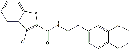 N2-(3,4-dimethoxyphenethyl)-3-chlorobenzo[b]thiophene-2-carboxamide 구조식 이미지