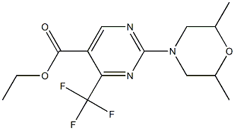 ethyl 2-(2,6-dimethylmorpholino)-4-(trifluoromethyl)pyrimidine-5-carboxylate Structure