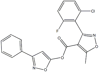 3-phenyl-5-isoxazolyl 3-(2-chloro-6-fluorophenyl)-5-methyl-4-isoxazolecarboxylate Structure