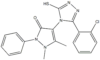 4-[3-(2-Chloro-phenyl)-5-mercapto-[1,2,4]triazol-4-yl]-1,5-dimethyl-2-phenyl-1,2-dihydro-pyrazol-3-one Structure
