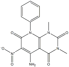 5-amino-1,3-dimethyl-6-nitro-8-phenyl-1,2,3,4,7,8-hexahydropyrido[2,3-d]pyrimidine-2,4,7-trione 구조식 이미지