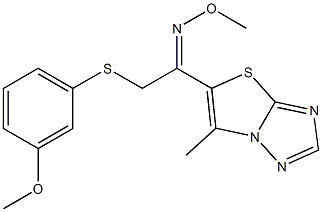 2-[(3-methoxyphenyl)sulfanyl]-1-(6-methyl[1,3]thiazolo[3,2-b][1,2,4]triazol-5-yl)-1-ethanone O-methyloxime 구조식 이미지