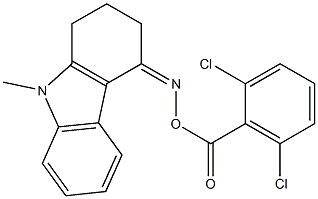 4-{[(2,6-dichlorobenzoyl)oxy]imino}-9-methyl-2,3,4,9-tetrahydro-1H-carbazole 구조식 이미지