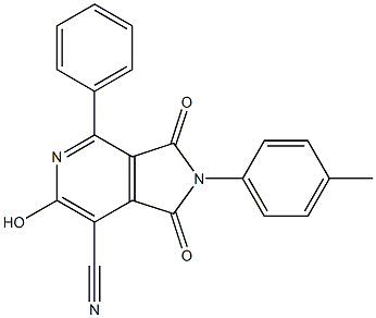 6-hydroxy-2-(4-methylphenyl)-1,3-dioxo-4-phenyl-2,3-dihydro-1H-pyrrolo[3,4-c]pyridine-7-carbonitrile Structure