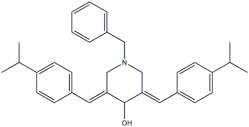 1-benzyl-3,5-bis[(E)-(4-isopropylphenyl)methylidene]-4-piperidinol Structure