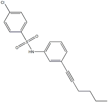 4-chloro-N-[3-(1-hexynyl)phenyl]benzenesulfonamide 구조식 이미지