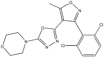 4-{5-[3-(2,6-dichlorophenyl)-5-methylisoxazol-4-yl]-1,3,4-oxadiazol-2-yl}morpholine 구조식 이미지