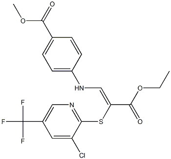 methyl 4-[(2-{[3-chloro-5-(trifluoromethyl)-2-pyridinyl]sulfanyl}-3-ethoxy-3-oxo-1-propenyl)amino]benzenecarboxylate 구조식 이미지