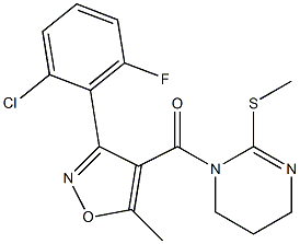 [3-(2-chloro-6-fluorophenyl)-5-methylisoxazol-4-yl][2-(methylthio)-1,4,5,6-tetrahydropyrimidin-1-yl]methanone Structure
