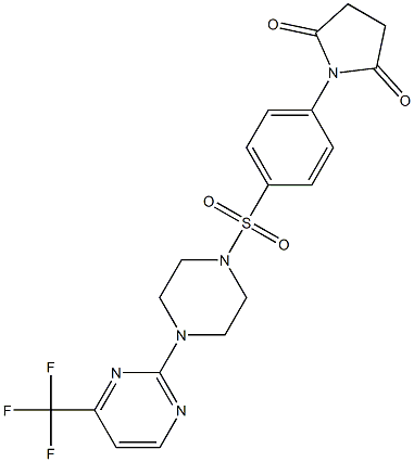1-[4-({4-[4-(trifluoromethyl)pyrimidin-2-yl]piperazino}sulfonyl)phenyl]pyrrolidine-2,5-dione Structure