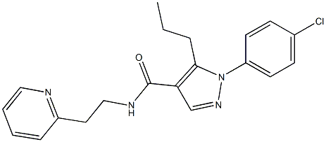 N4-[2-(2-pyridyl)ethyl]-1-(4-chlorophenyl)-5-propyl-1H-pyrazole-4-carboxamide 구조식 이미지