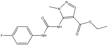 ethyl 5-{[(4-fluoroanilino)carbonyl]amino}-1-methyl-1H-pyrazole-4-carboxylate 구조식 이미지